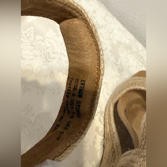Aetrex Tan Beige Sydney Quarter Strap Espadrille Wedge Sandals NEW IN BOX 7.5-8 - Picture 12 of 14